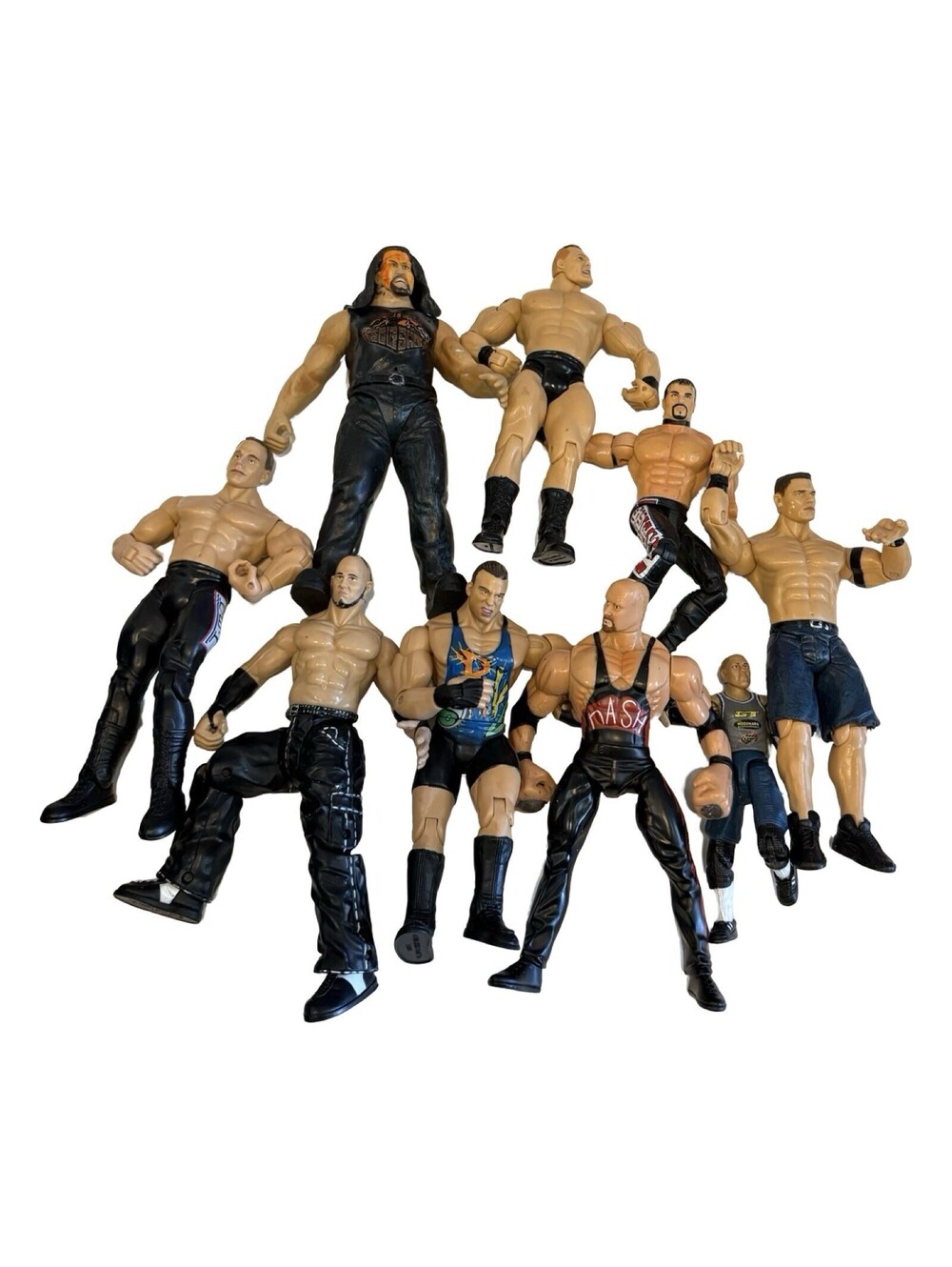 Lot of 9 Jakks Pacific Wrestling 6-7" WWE Action Figures
